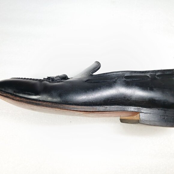 Johnston & Murphy Crown Aristocraft Black Tassel Loafers Mens 12 USA Made VGUC - Picture 5 of 15